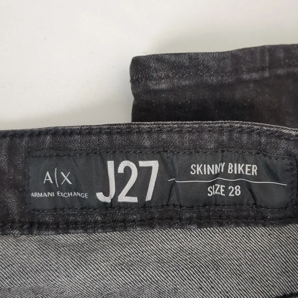 A/X J27 Skinny Biker  Stretch Jean Sz 28 Faded Black/Grey